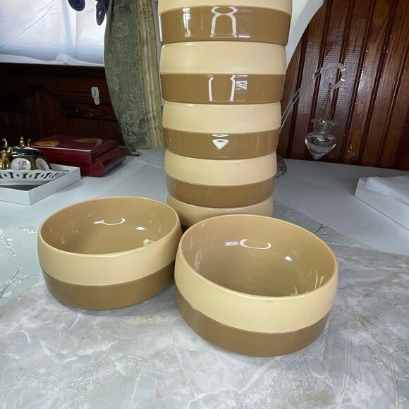 Lot of 7 Dinex two tone classic insulated stackable 8 oz bowls. - Picture 1 of 4